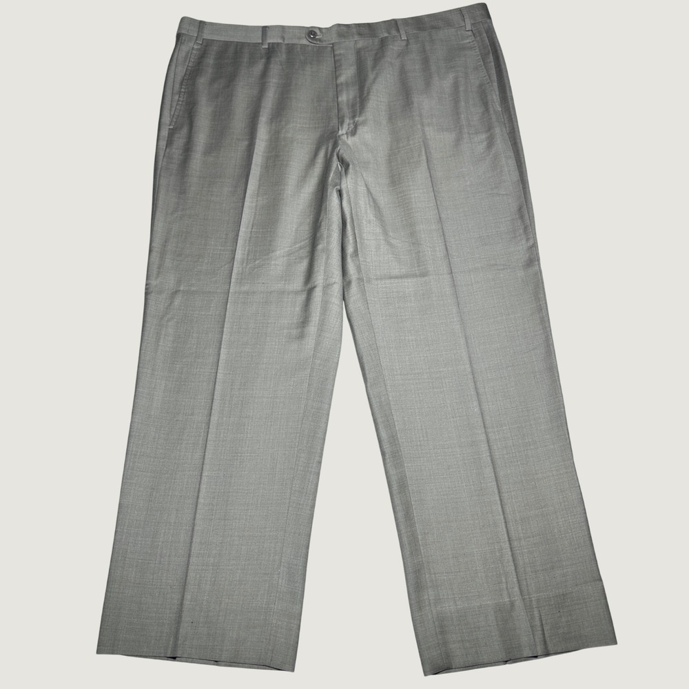 Zanella Dress Pants 42x30 Loro Piana Tasmanian Super 150s Wool Flat Front Brown